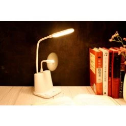 THSINDE Lampe De Bureau LED Rechargeable Avec Port De Chargement USB Et Porte-Stylo, 2 Modes De Couleur Et Gradation En Continu, Tuyau Flexible , ROSE -Lampe Soldes Boutique 33253413 3