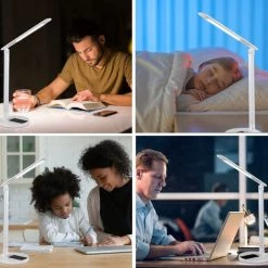 MONZANA Lampe De Bureau Avec Chargeur Sans Fil Port USB Réglable 5 Niveaux -Lampe Soldes Boutique 34540212 3
