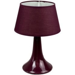 COREP Lampe A Poser Ceramique Luminaire Violet Aubergine Chevet LED Salon Chambre