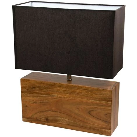 COREP Lampe A Poser Bois Abat Jour Tissu Marron Chocolat Luminaire Deco 1 COREP Lampe A Poser Bois Abat Jour Tissu Marron Chocolat Luminaire Deco