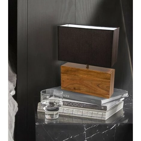 COREP Lampe A Poser Bois Abat Jour Tissu Marron Chocolat Luminaire Deco 3 COREP Lampe A Poser Bois Abat Jour Tissu Marron Chocolat Luminaire Deco – Image 3