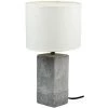 COREP Lampe A Poser Socle Beton Abat Jour Tissu Blanc Luminaire Design Salon Chambre