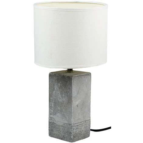 COREP Lampe A Poser Socle Beton Abat Jour Tissu Blanc Luminaire Design Salon Chambre 1 COREP Lampe A Poser Socle Beton Abat Jour Tissu Blanc Luminaire Design Salon Chambre