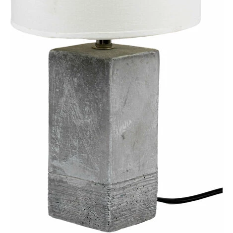 COREP Lampe A Poser Socle Beton Abat Jour Tissu Blanc Luminaire Design Salon Chambre 2 COREP Lampe A Poser Socle Beton Abat Jour Tissu Blanc Luminaire Design Salon Chambre – Image 2