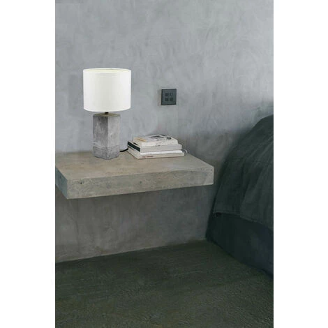 COREP Lampe A Poser Socle Beton Abat Jour Tissu Blanc Luminaire Design Salon Chambre 3 COREP Lampe A Poser Socle Beton Abat Jour Tissu Blanc Luminaire Design Salon Chambre – Image 3