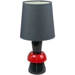 Lampe Soldes Boutique 22 COREP Lampe A Poser Pied Ceramique Rouge Gris Anthracite Luminaire