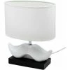 COREP Lampe A Poser Moustache Ceramique Noir Et Blanc Luminaire LED Chevet Chambre Salon