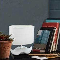 COREP Lampe A Poser Moustache Ceramique Noir Et Blanc Luminaire LED Chevet Chambre Salon 5 COREP Lampe A Poser Moustache Ceramique Noir Et Blanc Luminaire LED Chevet Chambre Salon -Lampe Soldes Boutique 34951478 3