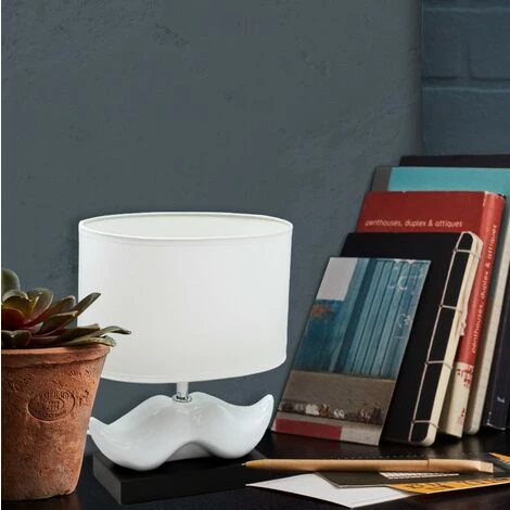 COREP Lampe A Poser Moustache Ceramique Noir Et Blanc Luminaire LED Chevet Chambre Salon 3 COREP Lampe A Poser Moustache Ceramique Noir Et Blanc Luminaire LED Chevet Chambre Salon – Image 3