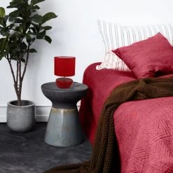 COREP Lampe A Poser Ceramique Et Tissu Rouge Luminaire Chevet LED Deco Chambre Salon -Lampe Soldes Boutique 34951481 3