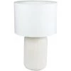 COREP Lampe A Poser Blanche Ceramique Abat Jour Coton Blanc Deco Salon Chambre