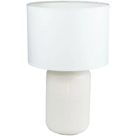 COREP Lampe A Poser Blanche Ceramique Abat Jour Coton Blanc Deco Salon Chambre 1 COREP Lampe A Poser Blanche Ceramique Abat Jour Coton Blanc Deco Salon Chambre