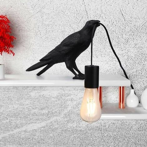 BARCELONA LED Lampe Oiseau "Corb" | Bird Series | Noir - Noir 2 BARCELONA LED Lampe Oiseau "Corb" | Bird Series | Noir - Noir – Image 2