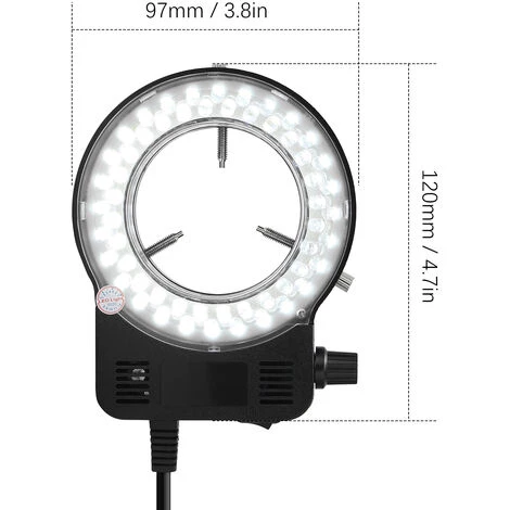 ASUPERMALL Lumiere Ronde Led Pour Lampe De Microscope Pour Microscope Reglable De La Luminosite Du Microscope, Noir 2 ASUPERMALL Lumiere Ronde Led Pour Lampe De Microscope Pour Microscope Reglable De La Luminosite Du Microscope, Noir – Image 2