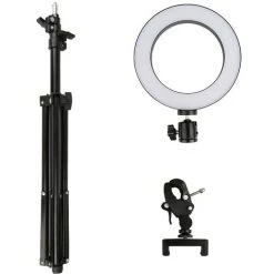 Aqrau Anneau Lumineux à DEL De 6 Pouces Avec Support De Hauteur Réglable De 1,6 Mètre / Trois Modes D'éclairage à DEL -Lampe Soldes Boutique 35618568 3