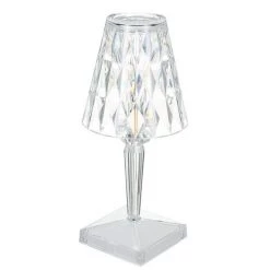 HAPPYSHOPPING Lampe De Table En Cristal De Diamant à Température Tricolore Atmosphère De Chambre Veilleuse Température De Couleur Et Luminosité Réglables, Modèle Usb