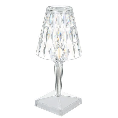 HAPPYSHOPPING Lampe De Table En Cristal De Diamant à Température Tricolore Atmosphère De Chambre Veilleuse Température De Couleur Et Luminosité Réglables, Modèle Usb 1 HAPPYSHOPPING Lampe De Table En Cristal De Diamant à Température Tricolore Atmosphère De Chambre Veilleuse Température De Couleur Et Luminosité Réglables, Modèle Usb