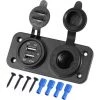 ABCRITAL Adaptateur Chargeur Allume Cigare Avec Prise Double Prise Usb Connexion Voiture, Camion, Moto 12V Noir