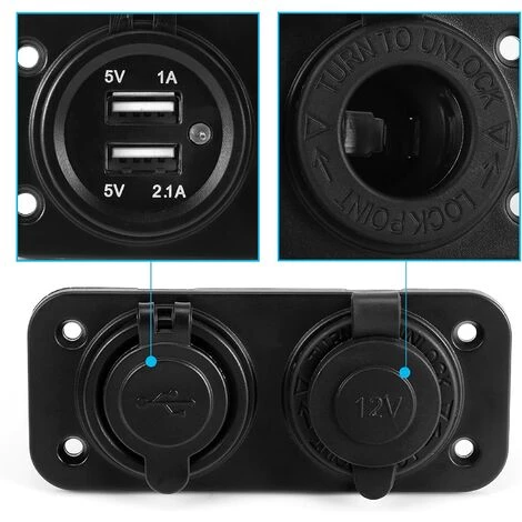 ABCRITAL Adaptateur Chargeur Allume Cigare Avec Prise Double Prise Usb Connexion Voiture, Camion, Moto 12V Noir 3 ABCRITAL Adaptateur Chargeur Allume Cigare Avec Prise Double Prise Usb Connexion Voiture, Camion, Moto 12V Noir – Image 3