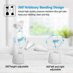 SUNFLOWER Lampe De Bureau, Lampe Table LED 3 Modes D'éclairage Et Capteur Tactile, Lampe Bureau Rotation à 360 ° à Intensité Variable Pour La Lecture, L'étude, Le Travail (Blanc) -Lampe Soldes Boutique 36734491 3