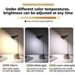 SUNFLOWER Lampe De Bureau, Lampe Table LED 3 Modes D'éclairage Et Capteur Tactile, Lampe Bureau Rotation à 360 ° à Intensité Variable Pour La Lecture, L'étude, Le Travail (Blanc) -Lampe Soldes Boutique 36734491 4