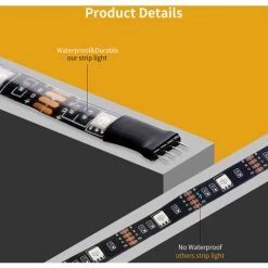 ASUPERMALL Led Boitier D'Ordinateur Bande Lumiere Flexible Rgb Lampe Bande Diode 5V Ecran De Bureau Tv Eclairage De Fond Telecommande Alimentee Par Usb 1 M, Noir -Lampe Soldes Boutique 36886832 3