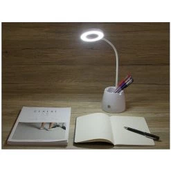DONTODENT Lampe De Bureau, Lampe De Bureau Led Dimmable Avec 3 Modes D'éclairage, 2000mAh Rechargeable Lampe Bureau Enfant Avec Porte-stylo Et Support Téléphone, Protection Des Yeux Et Col De Cygne Flexible -Lampe Soldes Boutique 36961497 3