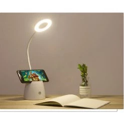 DONTODENT Lampe De Bureau, Lampe De Bureau Led Dimmable Avec 3 Modes D'éclairage, 2000mAh Rechargeable Lampe Bureau Enfant Avec Porte-stylo Et Support Téléphone, Protection Des Yeux Et Col De Cygne Flexible -Lampe Soldes Boutique 36961497 4