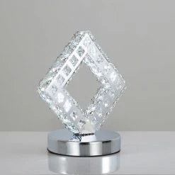 GOECO Lampe De Table Moderne En Cristal, Lampe à Cristal LED, Lumière Blanche 6000 K.