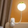 THSINDE LED Lampe À Pince Pour Lit Enfant, Flexible À 360° Liseuse Lampe Clipsable, Lampe De Bureau Led Sans Fil Rechargeable USB Pour Livre Au Lit,Blanc