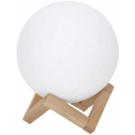 Paris Prix - Lampe à Poser Tactile "lune" 15cm Blanc 2 Paris Prix - Lampe à Poser Tactile "lune" 15cm Blanc – Image 2
