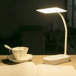 TRIOMPHE Lampe De Bureau Sans Fil Rechargeable USB 40 LED Piles 3000mah , Tactile Lumière 3 Couleurs Mode Dimmable, Fonction De Mémoire, Lampe Table Lecture Enfant Chambre Chevet Salon