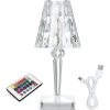 ASUPERMALL Lampe De Table En Diamant Acrylique Telecommande Et Commande Tactile Disponibles 16 Couleurs D'Eclairage Differentes Avec Luminosite Reglable 4 Modes Lampe De Chevet En Cristal Rechargeable Usb Lampe De Table De Chevet Decorative Pour Chambre, Rechargeabl