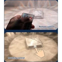 ASUPERMALL Lampe De Table En Diamant Acrylique Telecommande Et Commande Tactile Disponibles 16 Couleurs D'Eclairage Differentes Avec Luminosite Reglable 4 Modes Lampe De Chevet En Cristal Rechargeable Usb Lampe De Table De Chevet Decorative Pour Chambre, Rechargeabl -Lampe Soldes Boutique 37665513 4