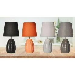 BARCELONA LED Lampe à Poser En Céramique "Color" E14 | Gris - Gris