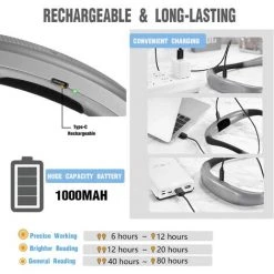 BARES Glocusent Lampe De Lecture De Cou Rechargeable, Lampe Pour Lecture Au Lit, 3 Couleurs, 6 Niveaux De Luminosité, Bras Pliables, Longue Durée De Vie, Parfaite Pour La Lecture,Le Tricot,la Réparation [Classe énergétique A++] -Lampe Soldes Boutique 38221804 3