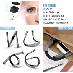BARES Glocusent Lampe De Lecture De Cou Rechargeable, Lampe Pour Lecture Au Lit, 3 Couleurs, 6 Niveaux De Luminosité, Bras Pliables, Longue Durée De Vie, Parfaite Pour La Lecture,Le Tricot,la Réparation [Classe énergétique A++] -Lampe Soldes Boutique 38221804 4