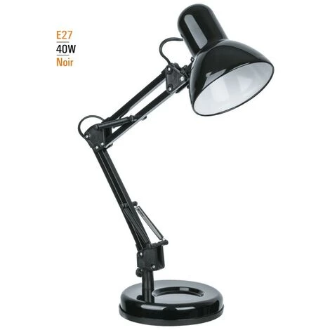 GEFOM Lampe De Bureau Articulée Noire - Métal 120 Mm Noire - Noire 2 GEFOM Lampe De Bureau Articulée Noire - Métal 120 Mm Noire - Noire – Image 2