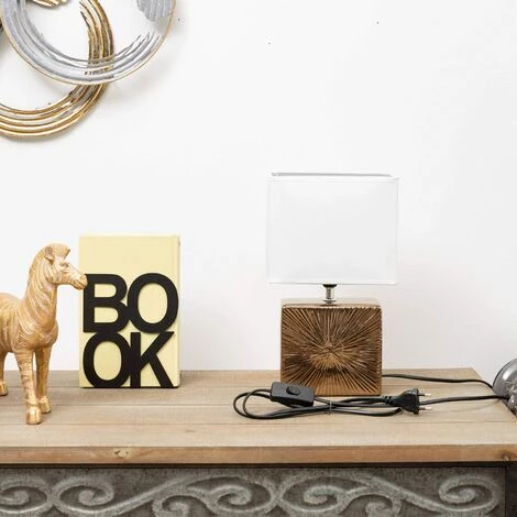 Baroni Home Lampe De Table Lampe De Chevet Abat Jour De Chevet Cube Bronze En Céramique 18 X 11 X 32 Cm 2 Baroni Home Lampe De Table Lampe De Chevet Abat Jour De Chevet Cube Bronze En Céramique 18 X 11 X 32 Cm – Image 2