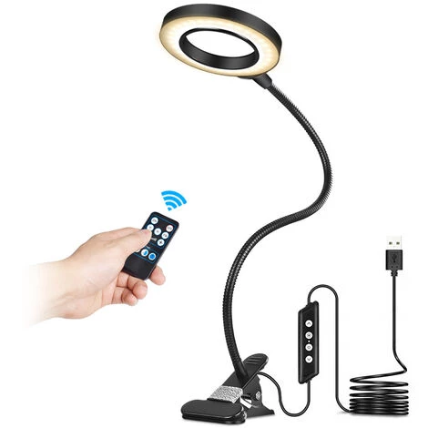 TRIOMPHE Lampe De Bureau à Pince, 42 LED 8w USB Lampe-clip Flexible360° Avec Télécommande & Minuteur D'arrêt Automatique, Pour La Lecture De 3 Températures De Couleur &5 Niveaux De Luminosité 1 TRIOMPHE Lampe De Bureau à Pince, 42 LED 8w USB Lampe-clip Flexible360° Avec Télécommande & Minuteur D'arrêt Automatique, Pour La Lecture De 3 Températures De Couleur &5 Niveaux De Luminosité
