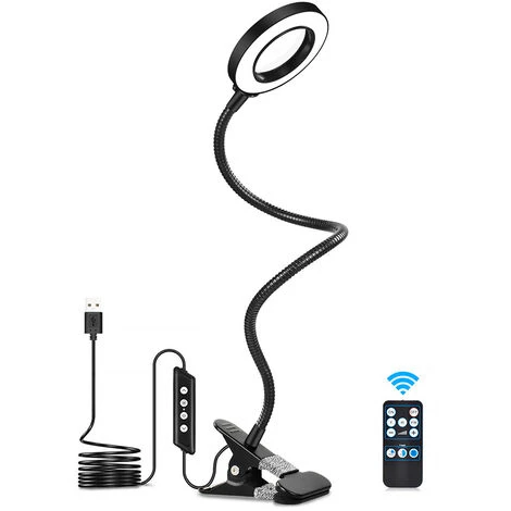 TRIOMPHE Lampe De Bureau à Pince, 42 LED 8w USB Lampe-clip Flexible360° Avec Télécommande & Minuteur D'arrêt Automatique, Pour La Lecture De 3 Températures De Couleur &5 Niveaux De Luminosité 4 TRIOMPHE Lampe De Bureau à Pince, 42 LED 8w USB Lampe-clip Flexible360° Avec Télécommande & Minuteur D'arrêt Automatique, Pour La Lecture De 3 Températures De Couleur &5 Niveaux De Luminosité – Image 4