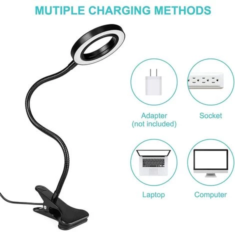 TRIOMPHE Lampe De Bureau à Pince, 42 LED 8w USB Lampe-clip Flexible360° Avec Télécommande & Minuteur D'arrêt Automatique, Pour La Lecture De 3 Températures De Couleur &5 Niveaux De Luminosité 5 TRIOMPHE Lampe De Bureau à Pince, 42 LED 8w USB Lampe-clip Flexible360° Avec Télécommande & Minuteur D'arrêt Automatique, Pour La Lecture De 3 Températures De Couleur &5 Niveaux De Luminosité – Image 5