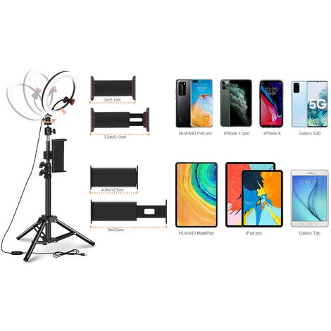 AUGIENB Lampe Design Ring Light 10" 70-134cm Trépied LED Réglable ELEGIANT EGL-06 LED Lumière Anneau 3 Modes D'éclairage LED 2 AUGIENB Lampe Design Ring Light 10" 70-134cm Trépied LED Réglable ELEGIANT EGL-06 LED Lumière Anneau 3 Modes D'éclairage LED – Image 2