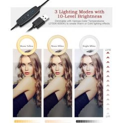 AUGIENB Lampe Design Ring Light 10" 70-134cm Trépied LED Réglable ELEGIANT EGL-06 LED Lumière Anneau 3 Modes D'éclairage LED 8 AUGIENB Lampe Design Ring Light 10" 70-134cm Trépied LED Réglable ELEGIANT EGL-06 LED Lumière Anneau 3 Modes D'éclairage LED -Lampe Soldes Boutique 39440445 4