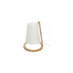 ATMOSPHERA Lampe En Bambou - E14 - 40 W - H. 26 Cm - Blanc