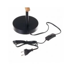WADIGA Lampe De Bureau Métal Noir Et Bois - Hauteur 36.5cm - Noir -Lampe Soldes Boutique 40527132 3