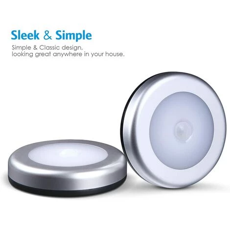 Rails De Spots Lampe Détecteur De Mouvement, Lampe LED Detecteur Placard, Lampe Escalier, Lampe D'armoire, Alimenté Par Batterie, Pour Escalier, Armoires, Placards, Facilité D'installation - 3 Pack, Argent GrooFoo 3 Rails De Spots Lampe Détecteur De Mouvement, Lampe LED Detecteur Placard, Lampe Escalier, Lampe D'armoire, Alimenté Par Batterie, Pour Escalier, Armoires, Placards, Facilité D'installation - 3 Pack, Argent GrooFoo – Image 3