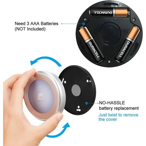 Rails De Spots Lampe Détecteur De Mouvement, Lampe LED Detecteur Placard, Lampe Escalier, Lampe D'armoire, Alimenté Par Batterie, Pour Escalier, Armoires, Placards, Facilité D'installation - 3 Pack, Argent GrooFoo 4 Rails De Spots Lampe Détecteur De Mouvement, Lampe LED Detecteur Placard, Lampe Escalier, Lampe D'armoire, Alimenté Par Batterie, Pour Escalier, Armoires, Placards, Facilité D'installation - 3 Pack, Argent GrooFoo – Image 4