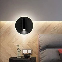 ABCRITAL Feux De Chevet Led Lampe Murale Hotel Intérieur Lumières Mural Lit Lampe Murale Couloir Avec Interrupteur Noir 3W + 9W (Rond) 9 ABCRITAL Feux De Chevet Led Lampe Murale Hotel Intérieur Lumières Mural Lit Lampe Murale Couloir Avec Interrupteur Noir 3W + 9W (Rond) -Lampe Soldes Boutique 41468840 5