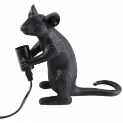 BARCELONA LED Lampe De Table Souris En Résine "MOUSE" | Noir - Noir